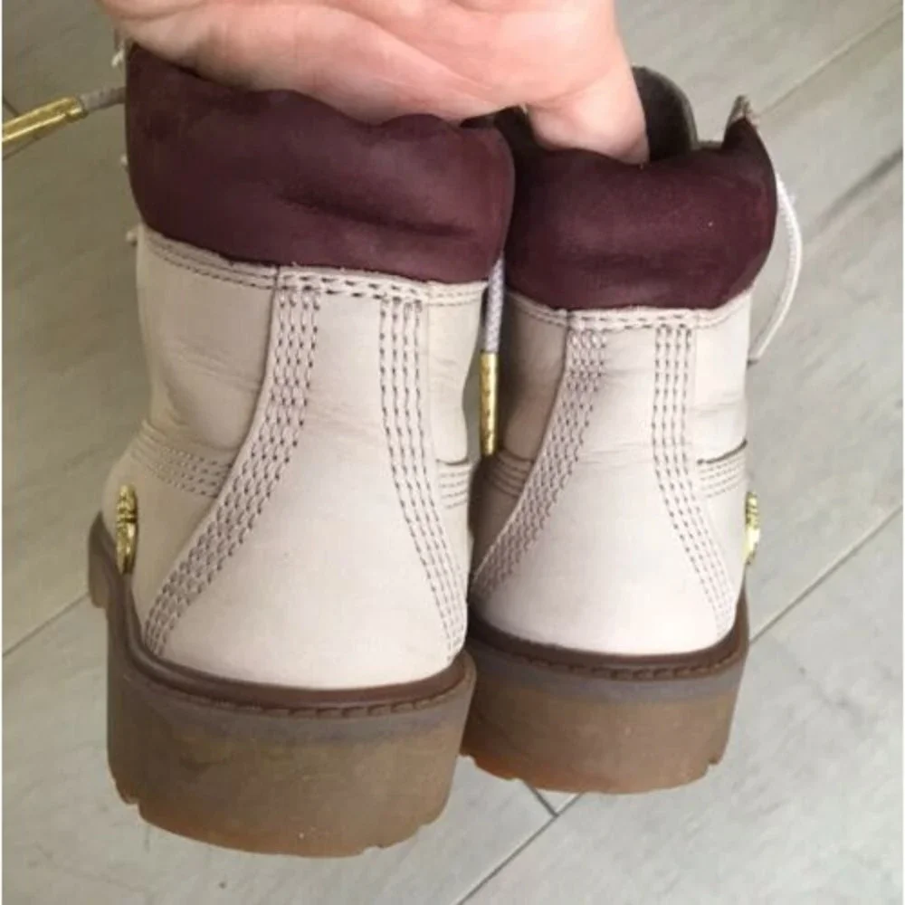 Timberland Girls Ankle Boots A1630 Taupe Lace Up Size 13 Nubuck Leather